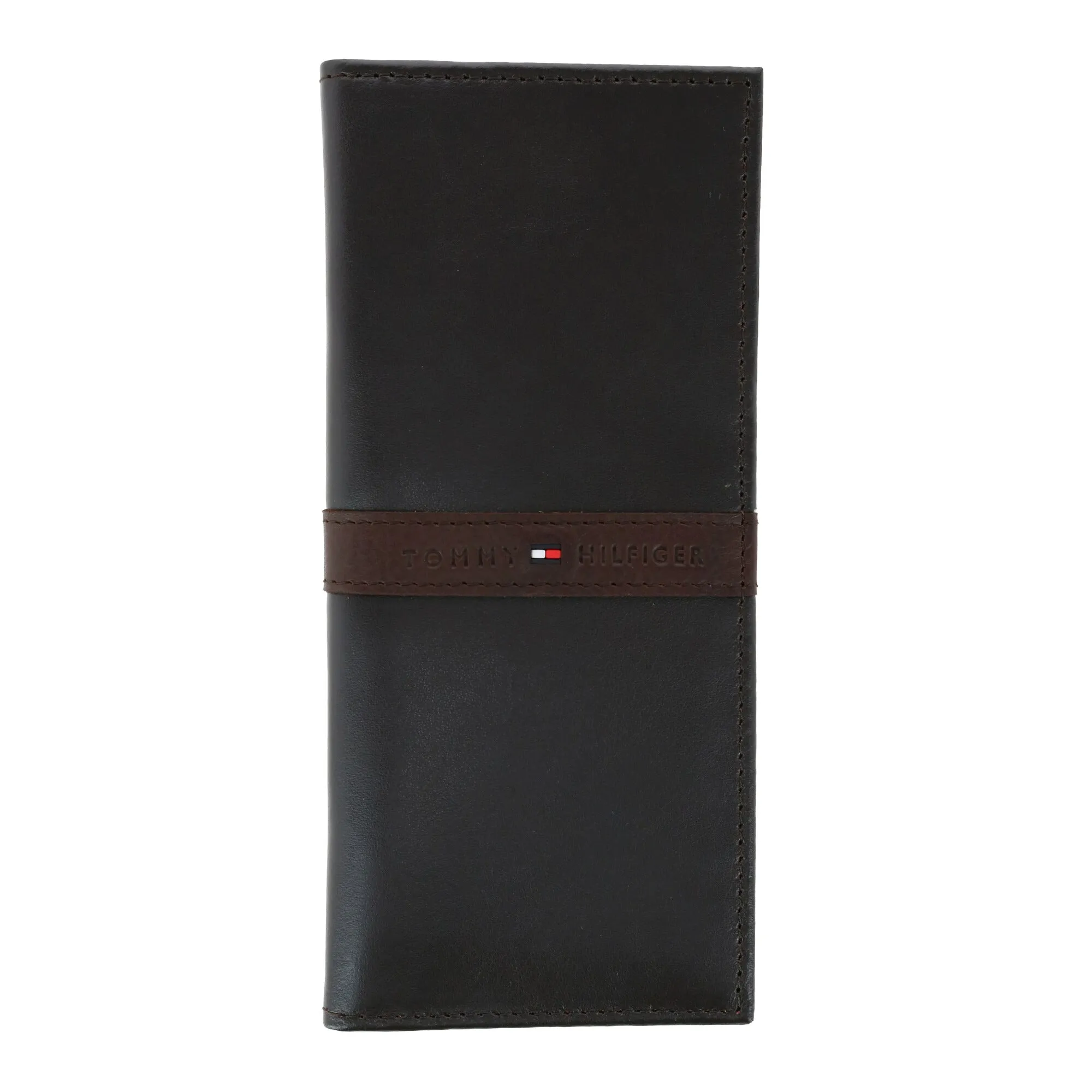 Tommy Hilfiger Men's Leather Ranger RFID Checkbook Cover Secretary Wallet