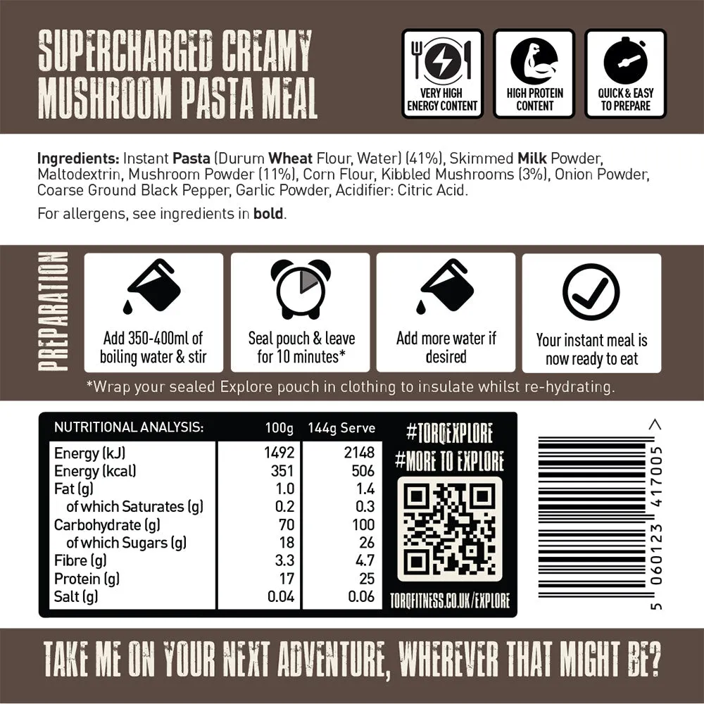 TORQ Explore Pasta Meal - Supercharged Creamy Mushroom